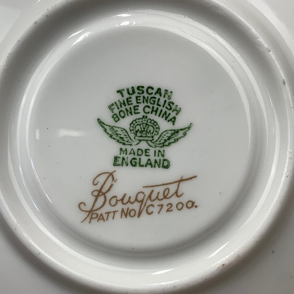 Tuscan Fine English Bone China Saucers Bouquet Floral Gold Trim Set of 6 - Picture 10 of 11